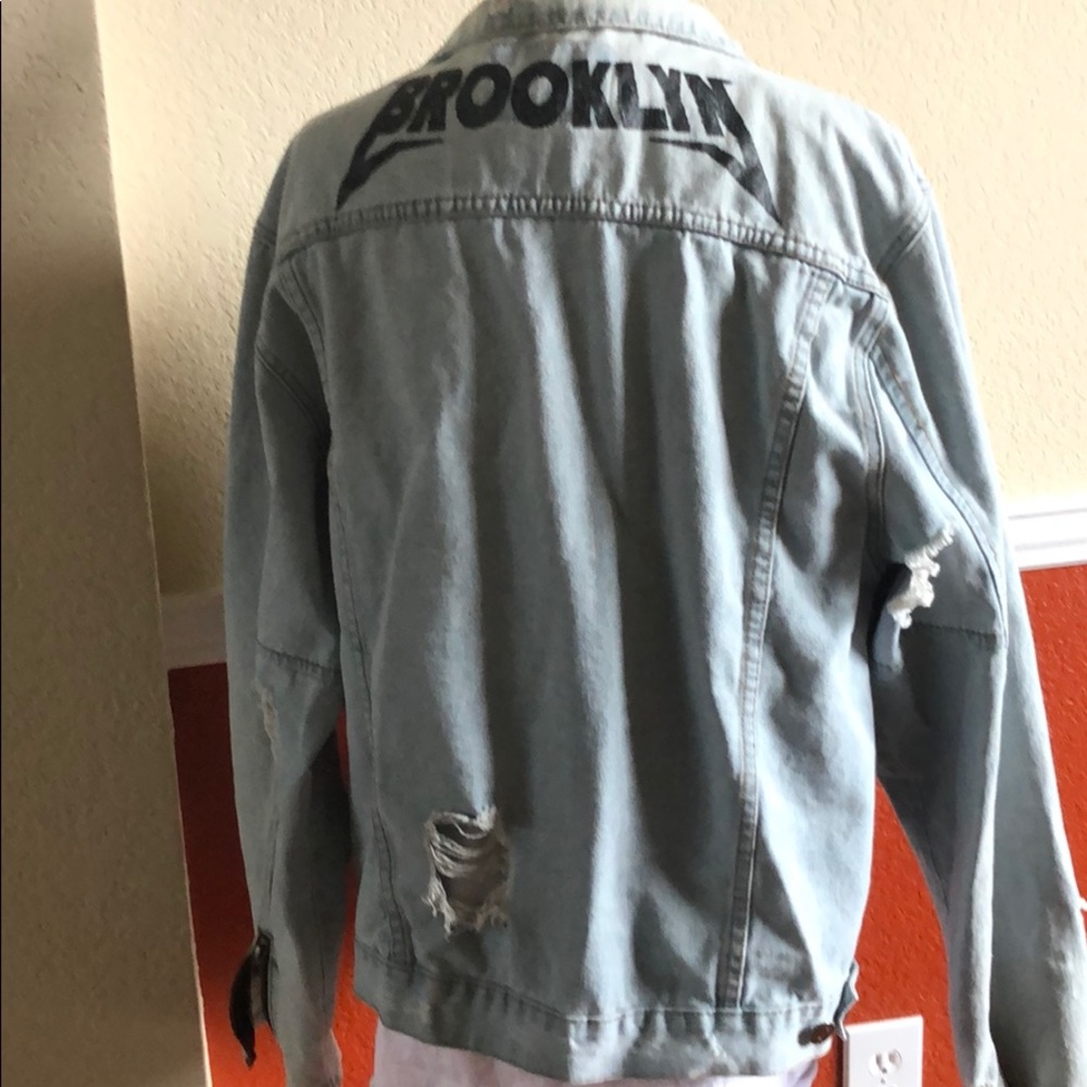 Distressed Whitewashed “Brooklyn” Jacket - Picture 4 of 6